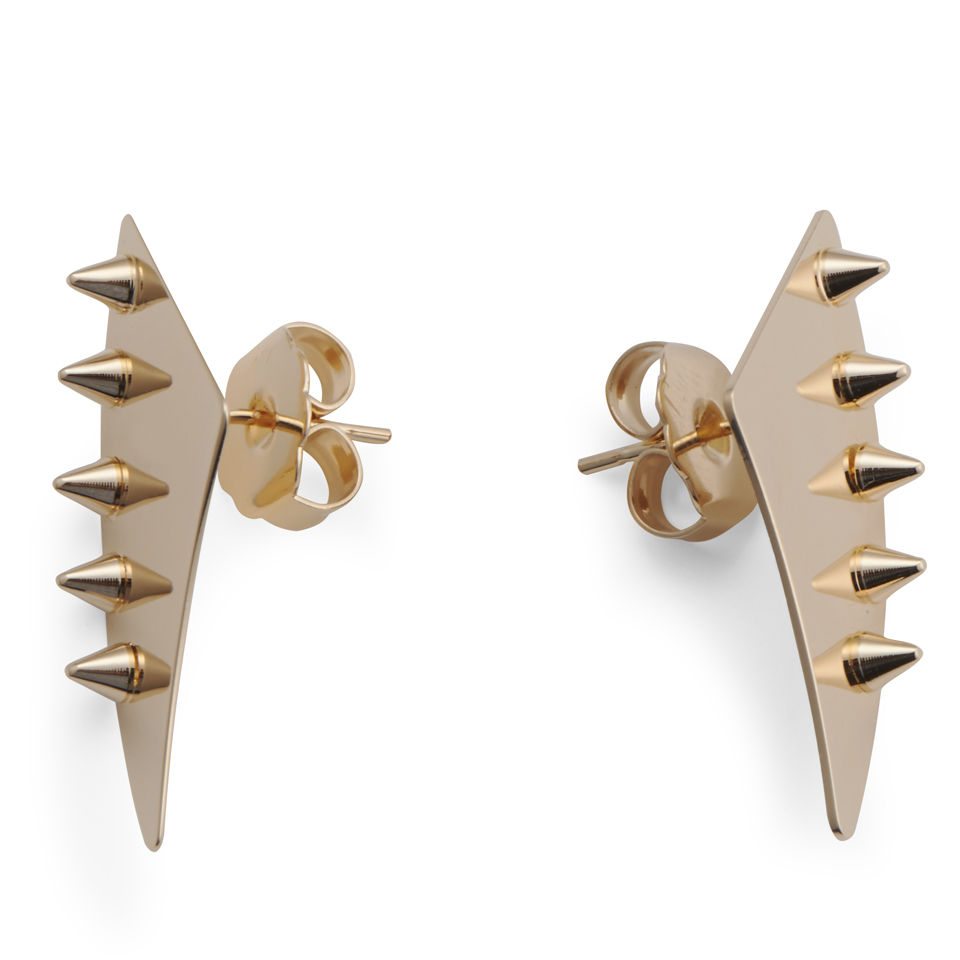 Maria Francesca Pepe Spiked Thorn Shaped Earrings - Gold