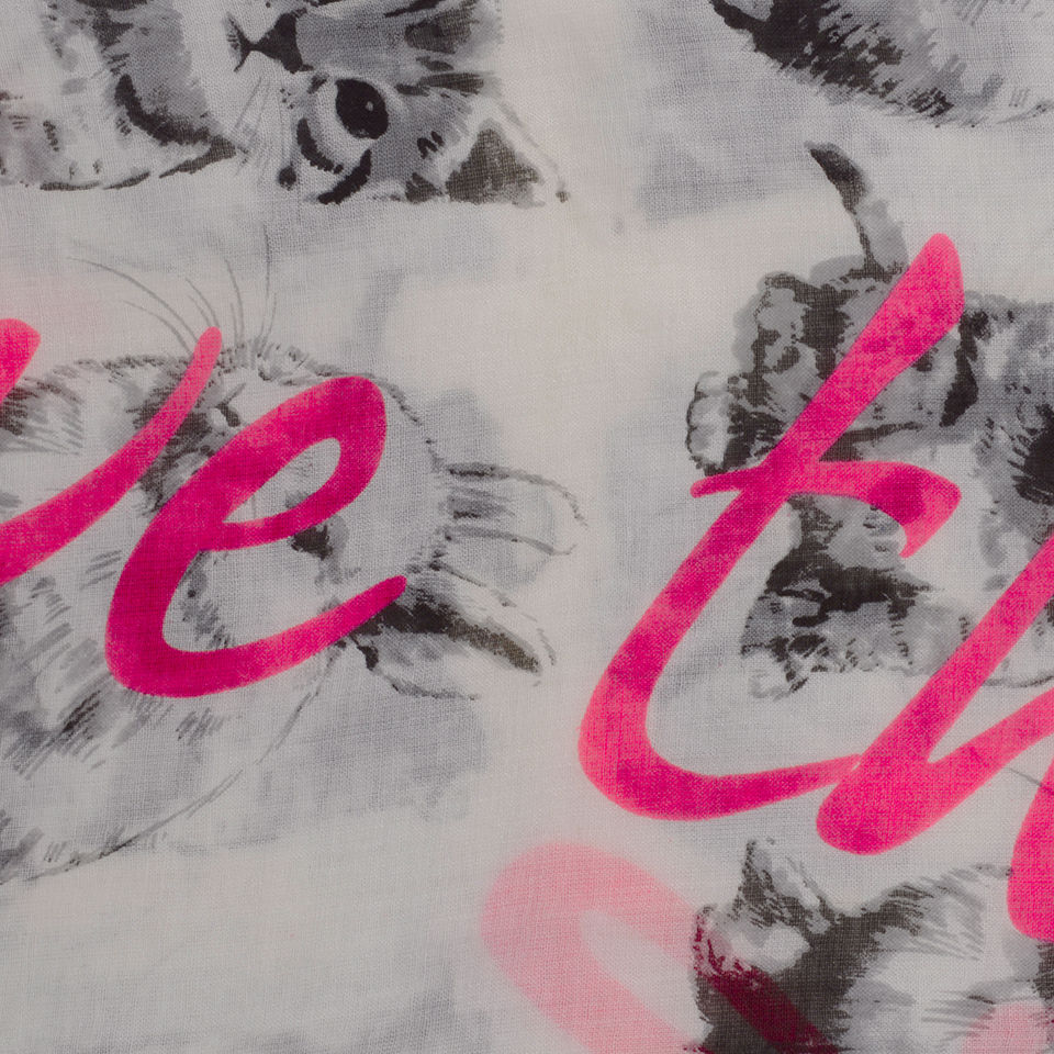Codello Women's Happy World Cute Animals Scarf - Off White