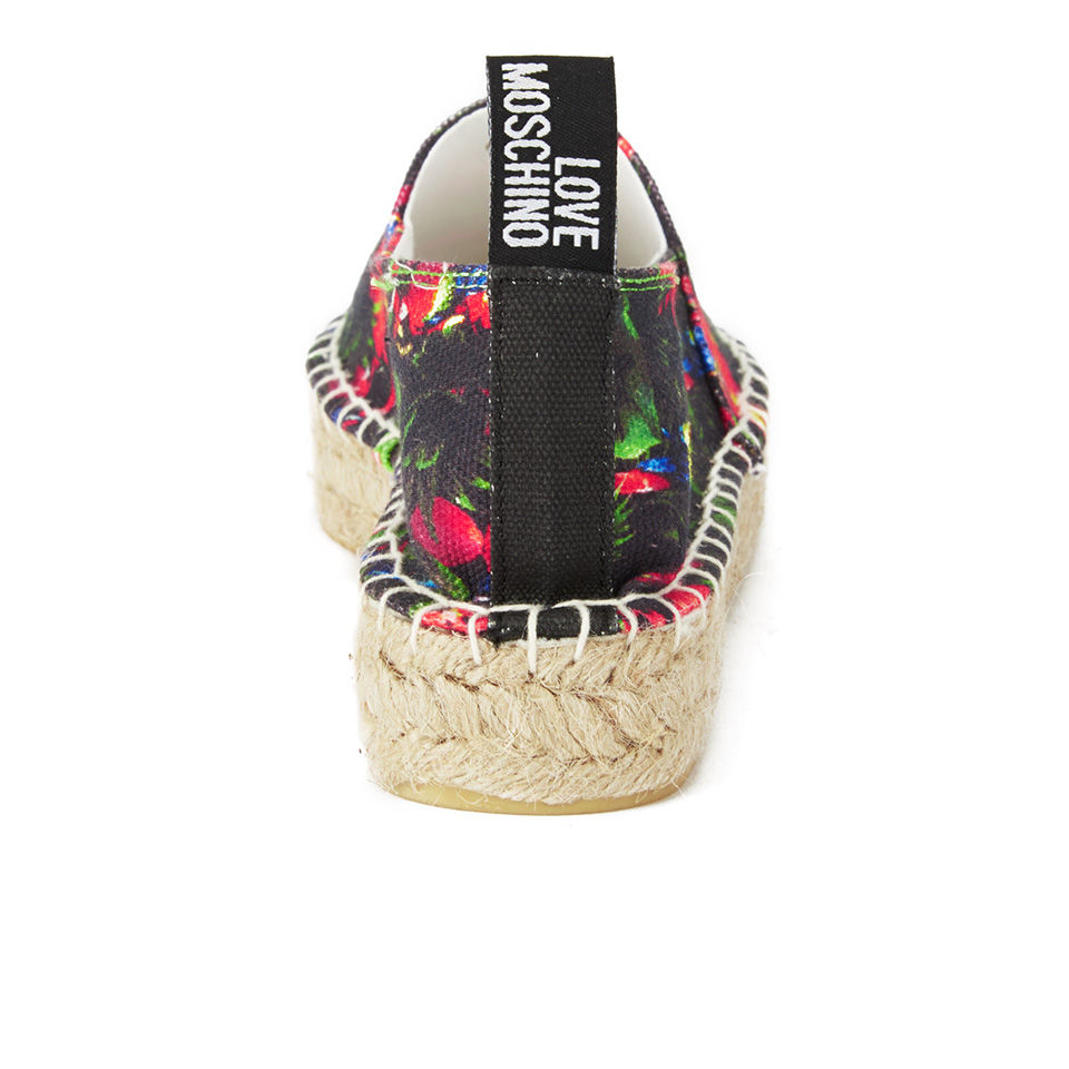 Love Moschino Women's Slip On Printed Espadrilles - Black