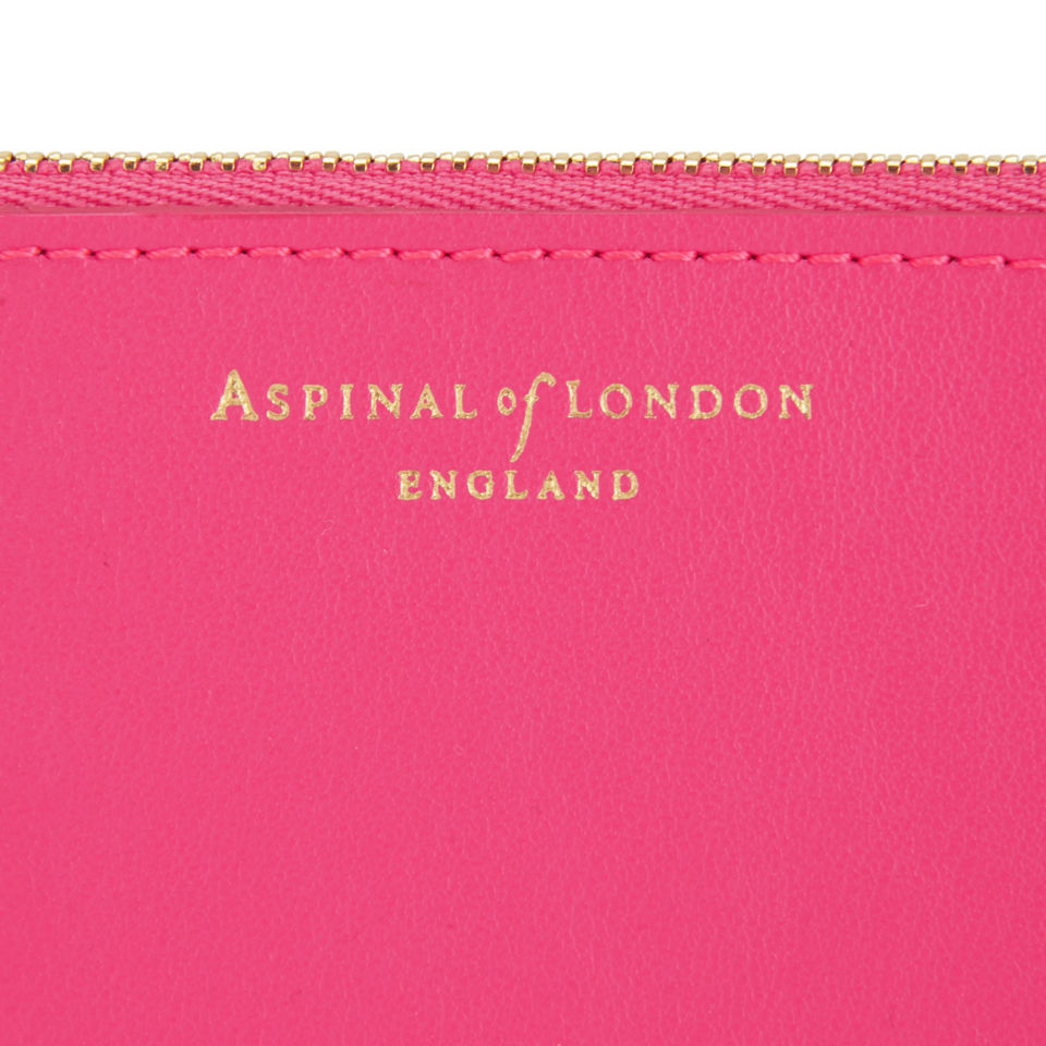 Aspinal of London Essential Large Flat Pouch - Smooth Neon Pink