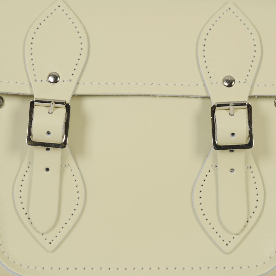 Zatchels 11.5 Inch Pastel Leather Satchel - Cream