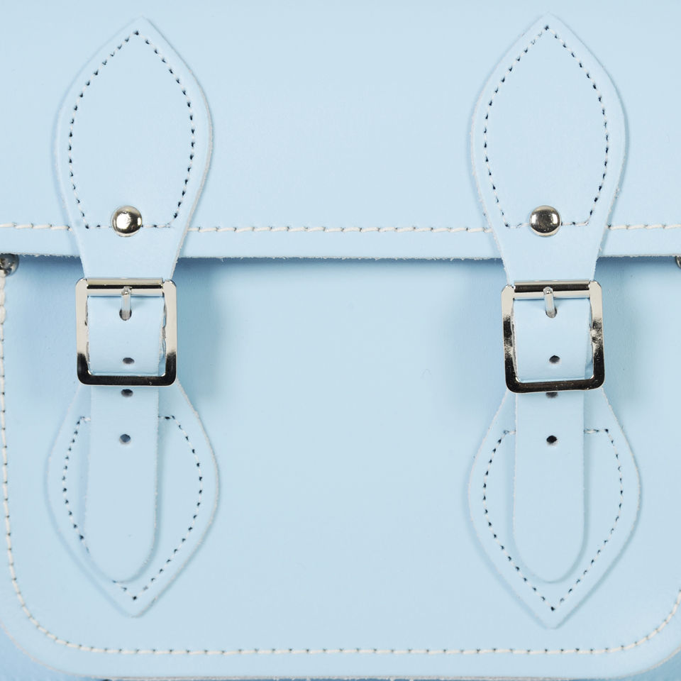 Zatchels 11.5 Inch Pastel Leather Satchel - Baby Blue