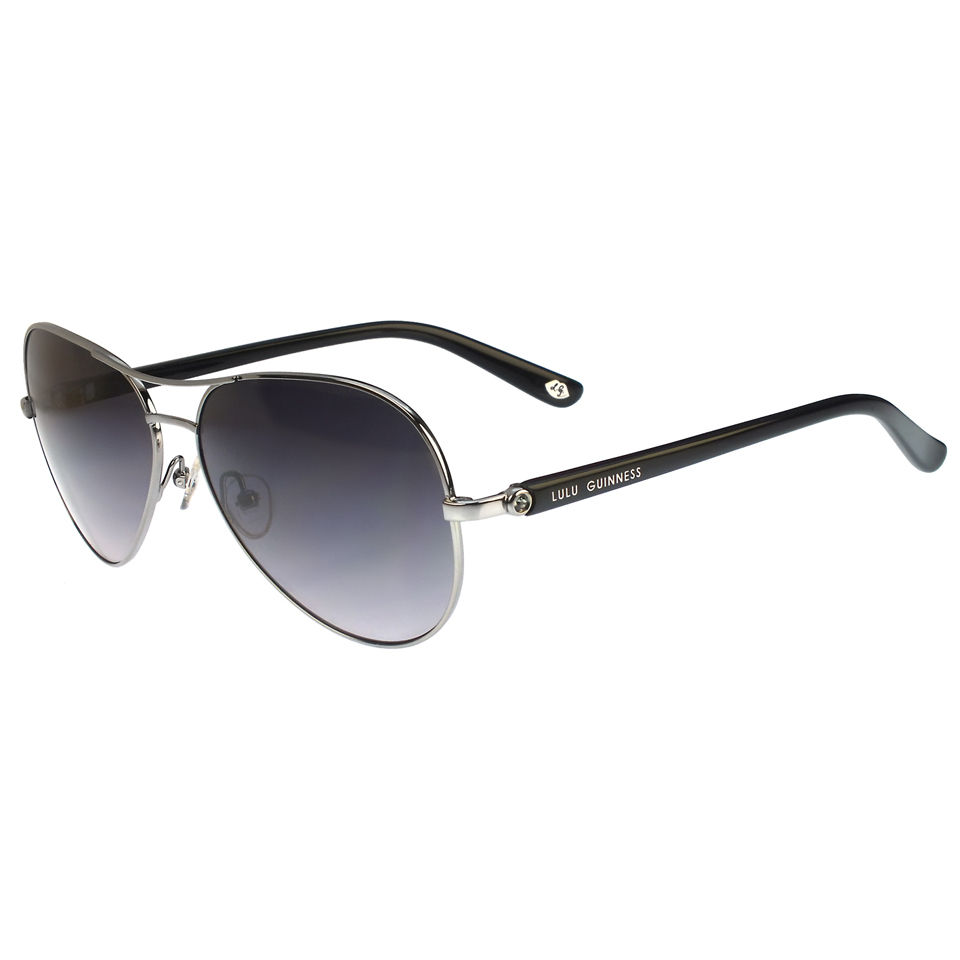 Lulu Guinness Women's Aviator Sunglasses - Gunmetal