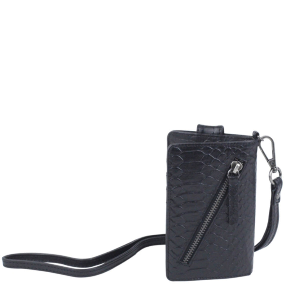 Markberg Mira Leather Mobile Purse - Black Snake