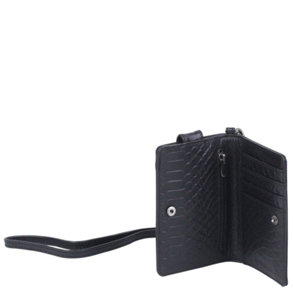 Markberg Mira Leather Mobile Purse - Black Snake