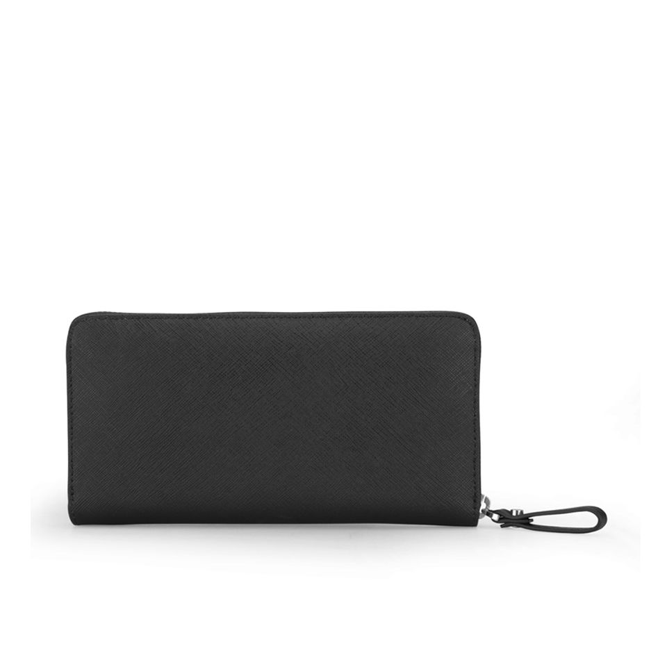 Calvin Klein Sofie Large Zip Around Leather Purse - Black