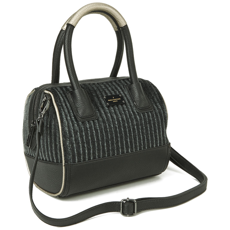 Paul's Boutique Women's Millie Mini Faux Pony Bowler Bag - Black