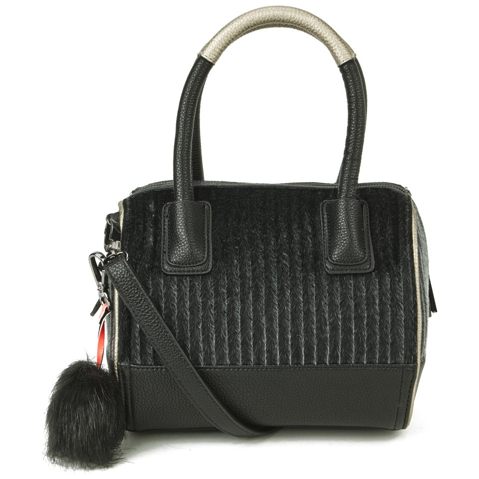 Paul's Boutique Women's Millie Mini Faux Pony Bowler Bag - Black