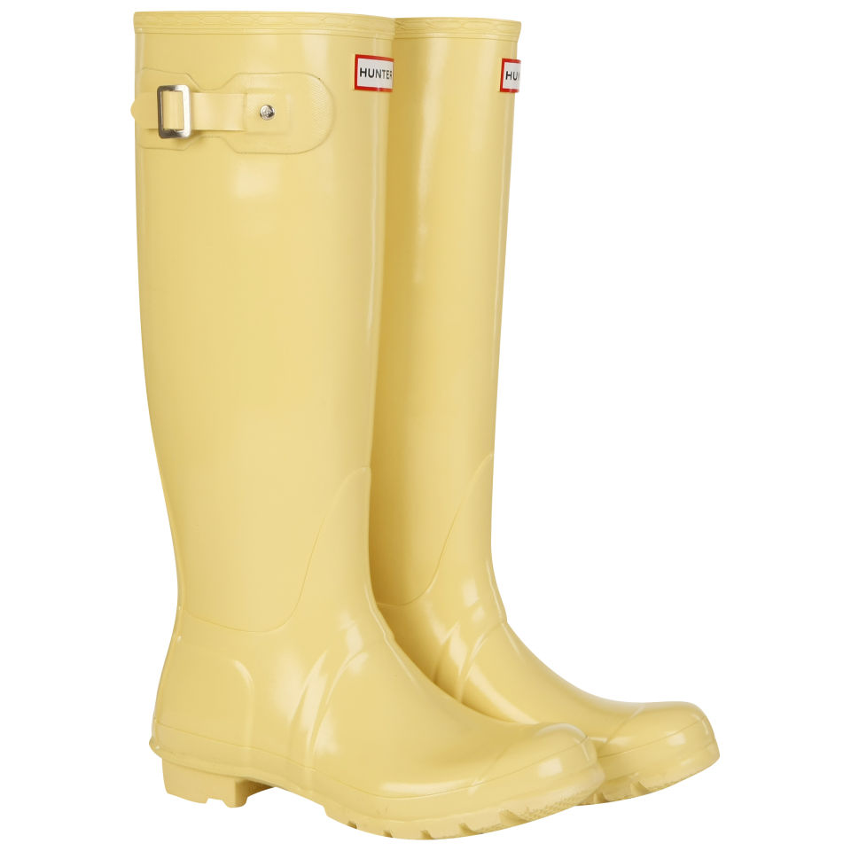 Hunter Women's Original Tall Gloss Wellies - Butter Cream