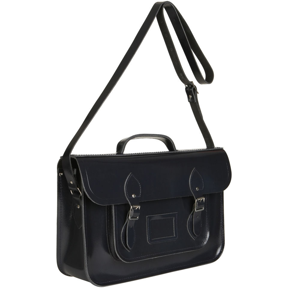 The Cambridge Satchel Company 15 Inch Leather Satchel - Navy Patent 