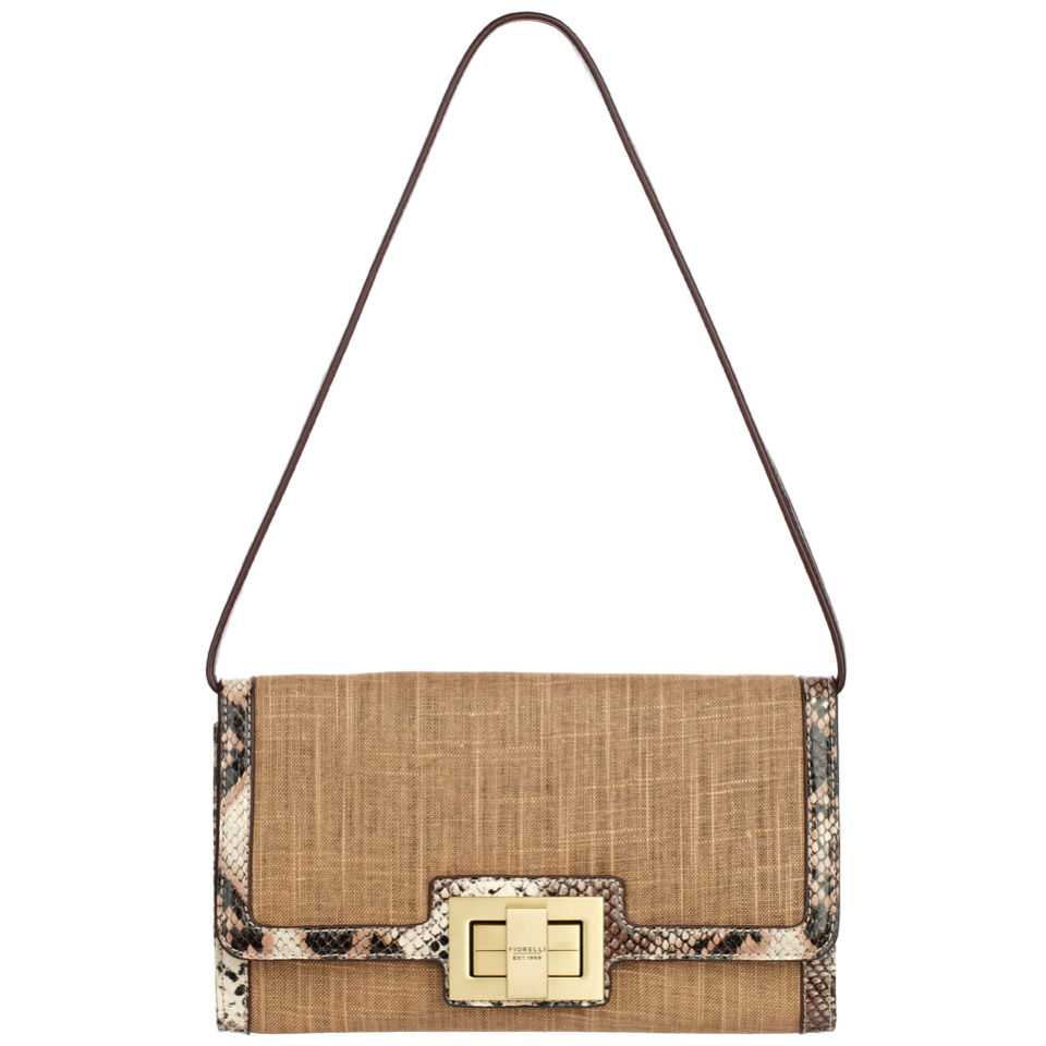 Fiorelli Samantha Jane Small Flapover Clutch Shoulder Bag Canvas Snake Mix