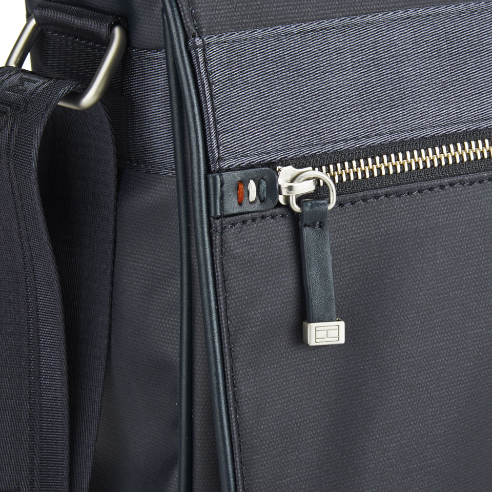 Tommy Hilfiger Men's Coated Canvas Darren Messenger Bag with Flap - Midnight
