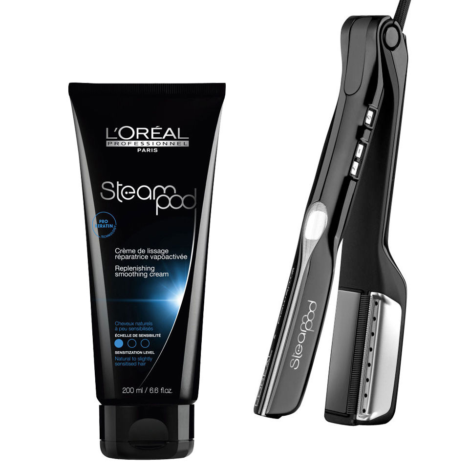 L'Oreal Professionnel Steampod & Replenishing Smoothing Cream for Normal/Slightly Sensitised Hair (200ml)
