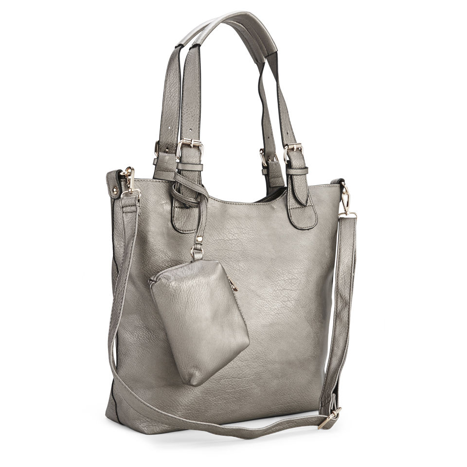 Kris-Ana Metallic Reversible Shopper - Silver