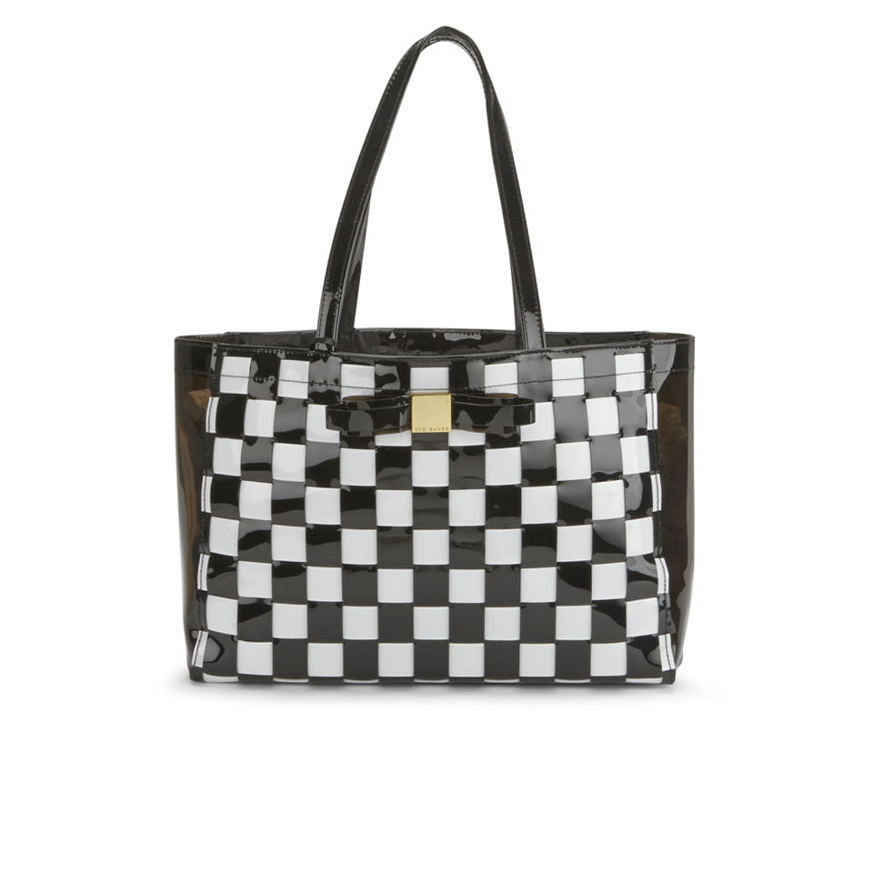Ted Baker Wevicon Woven Large Icon Bag - Black and white