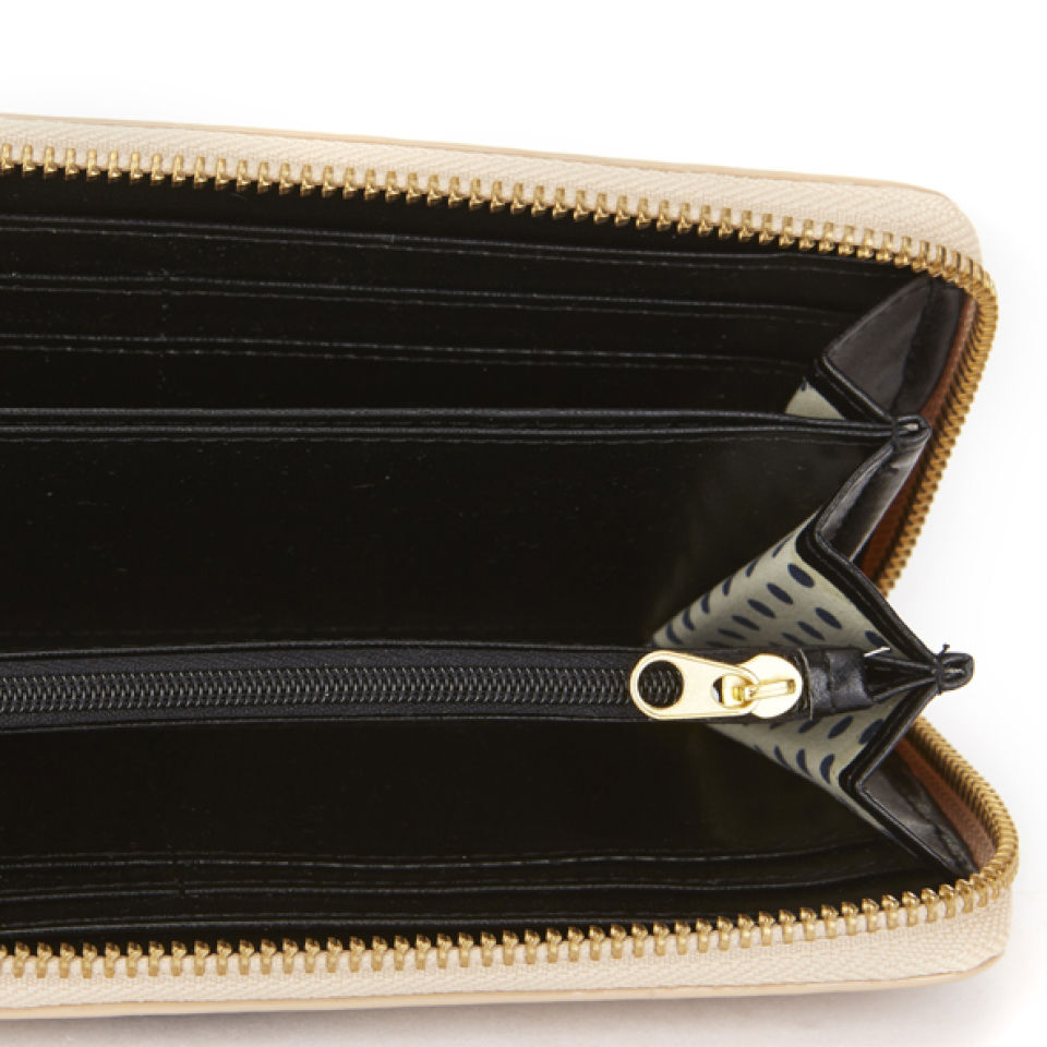 Paul's Boutique Women's Lizzie Block Patent Zip Around Purse - Mushroom