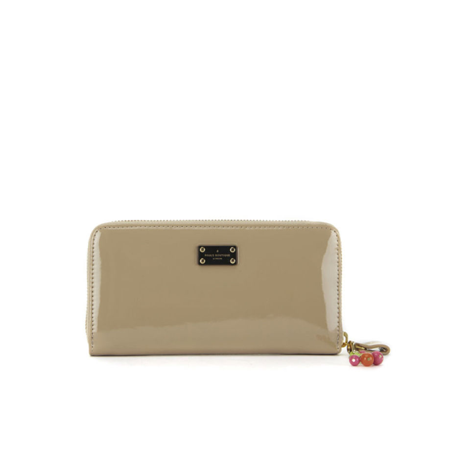 Paul's Boutique Women's Lizzie Block Patent Zip Around Purse - Mushroom