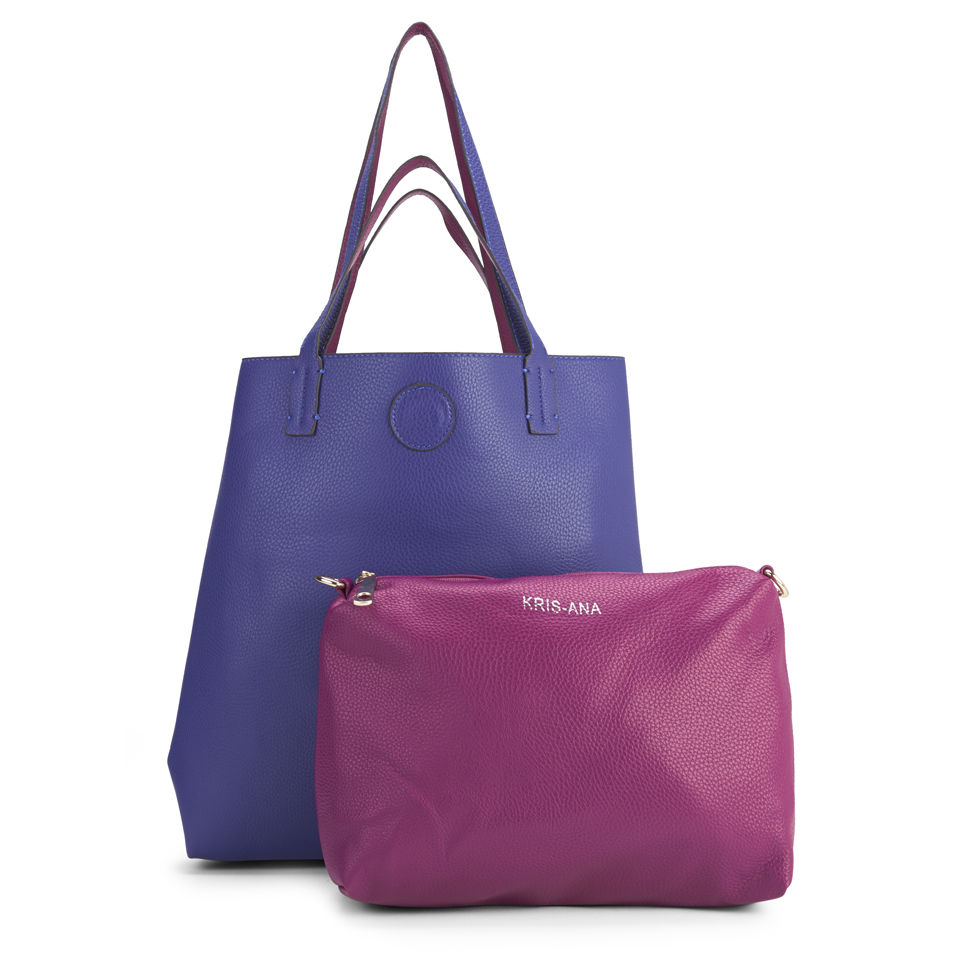 Kris-Ana Reversible Tote Bag - Cobalt/Raspberry