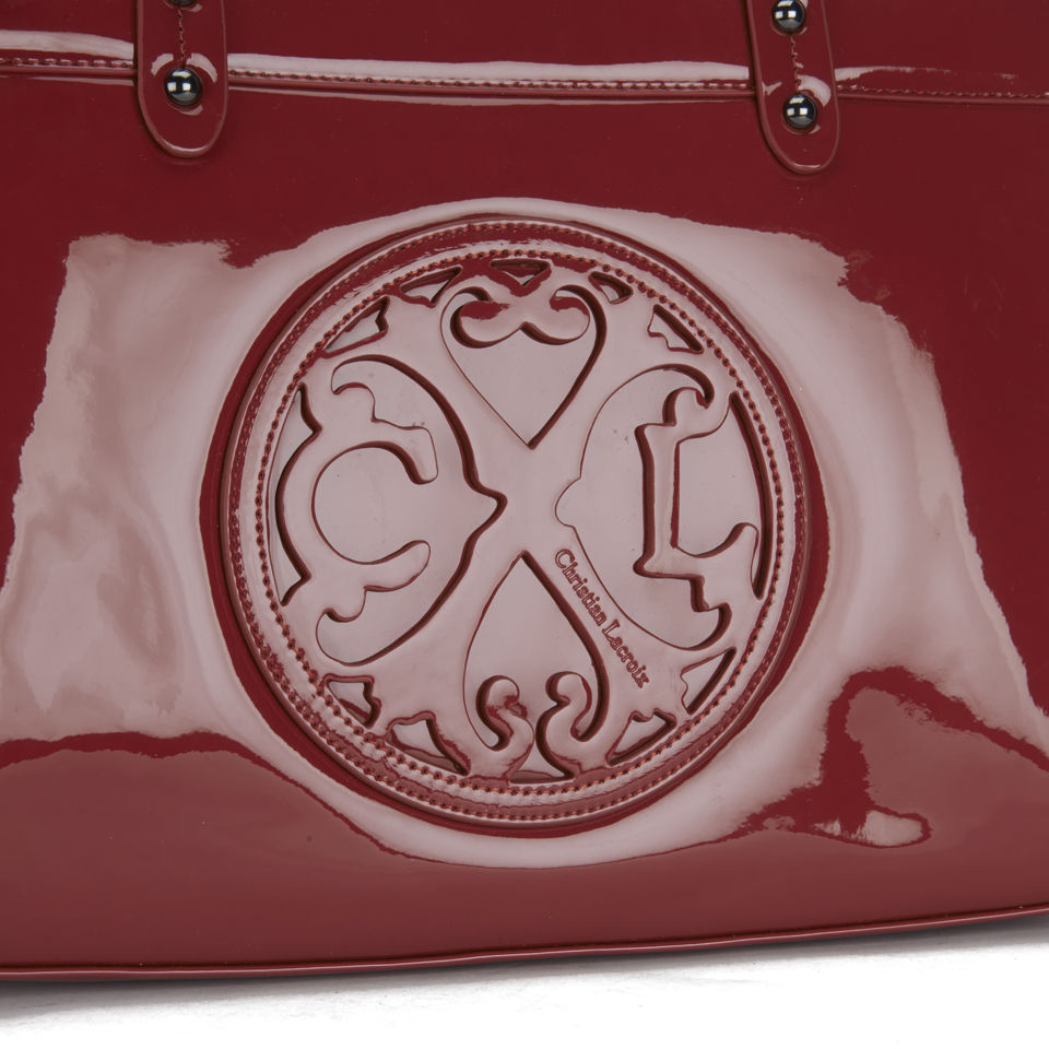 Christian Lacroix Patent Logo Tote Bag - Oxblood