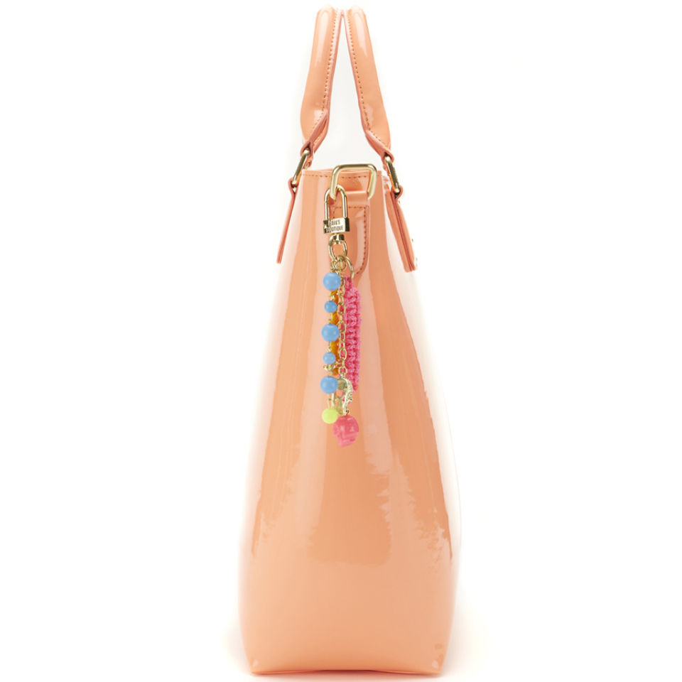 Paul's Boutique Women's Natasha Block Patent Hardware Tote Bag - Coral