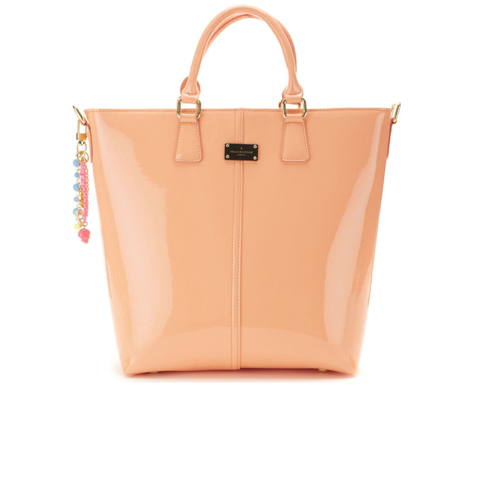 Paul's Boutique Women's Natasha Block Patent Hardware Tote Bag - Coral