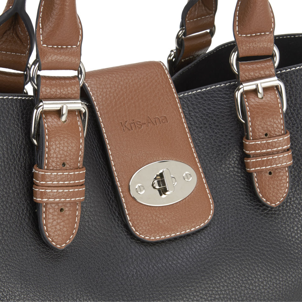 Kris-Ana Classic Buckle Tote Bag - Black
