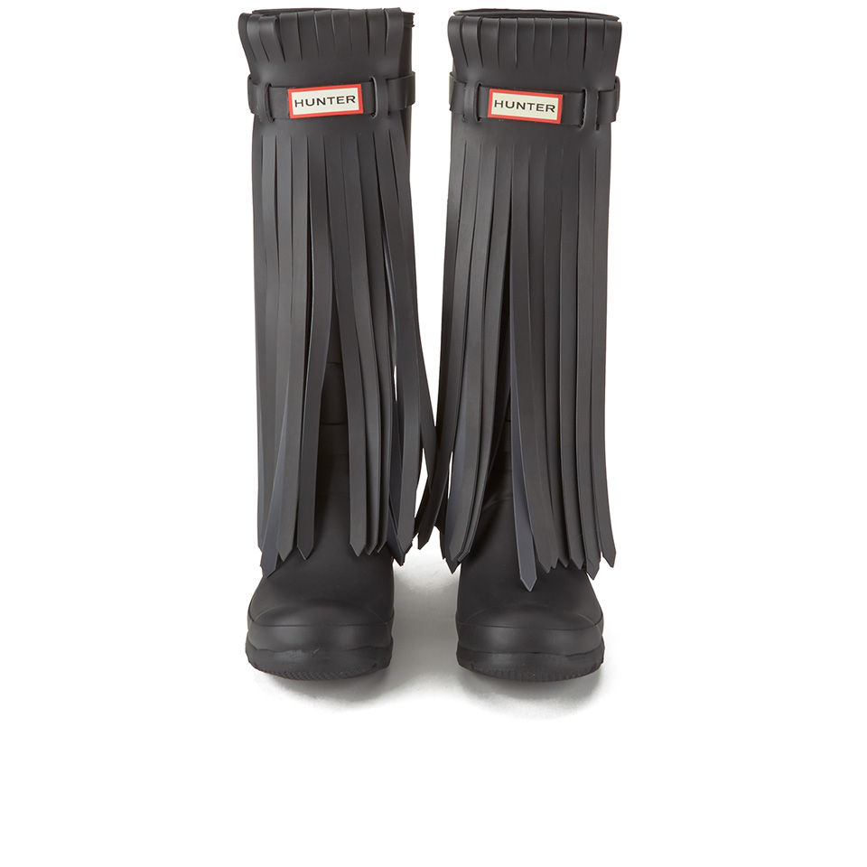 Hunter Women s Original Tall Fringe Wellies Black Dark Slate