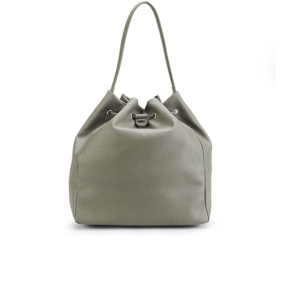 Calvin Klein Izzy Medium Drawstring Shoulder Bag - Cement