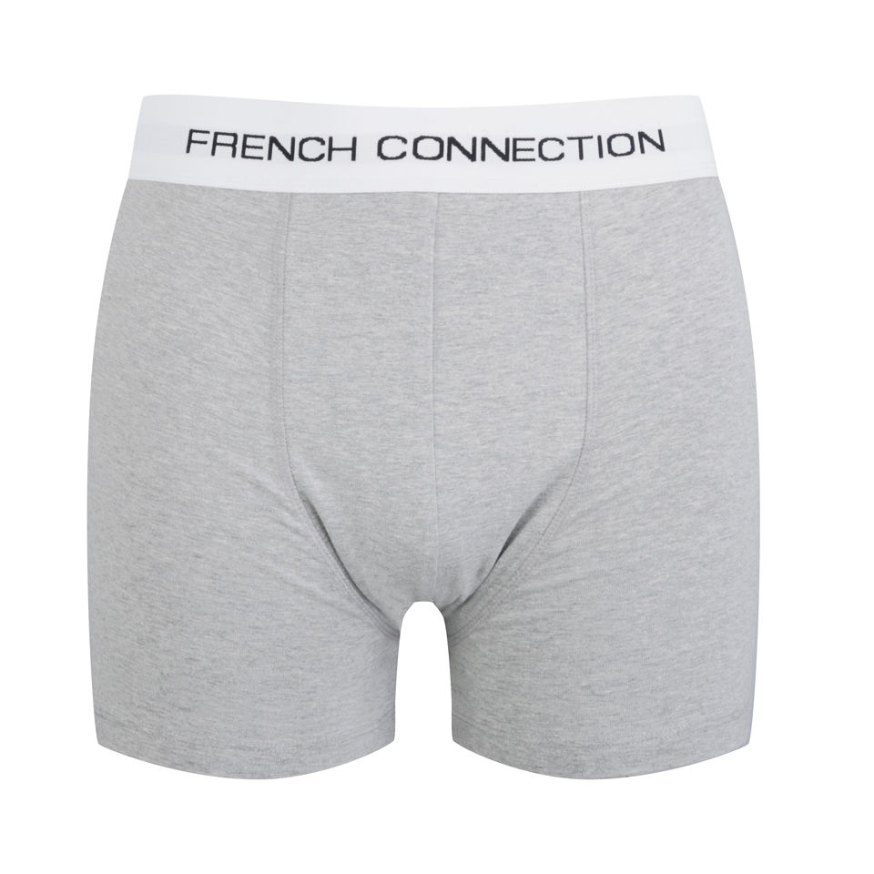 French Connection Men's Boxer Trunk - Grey Mel/Blk Grindle