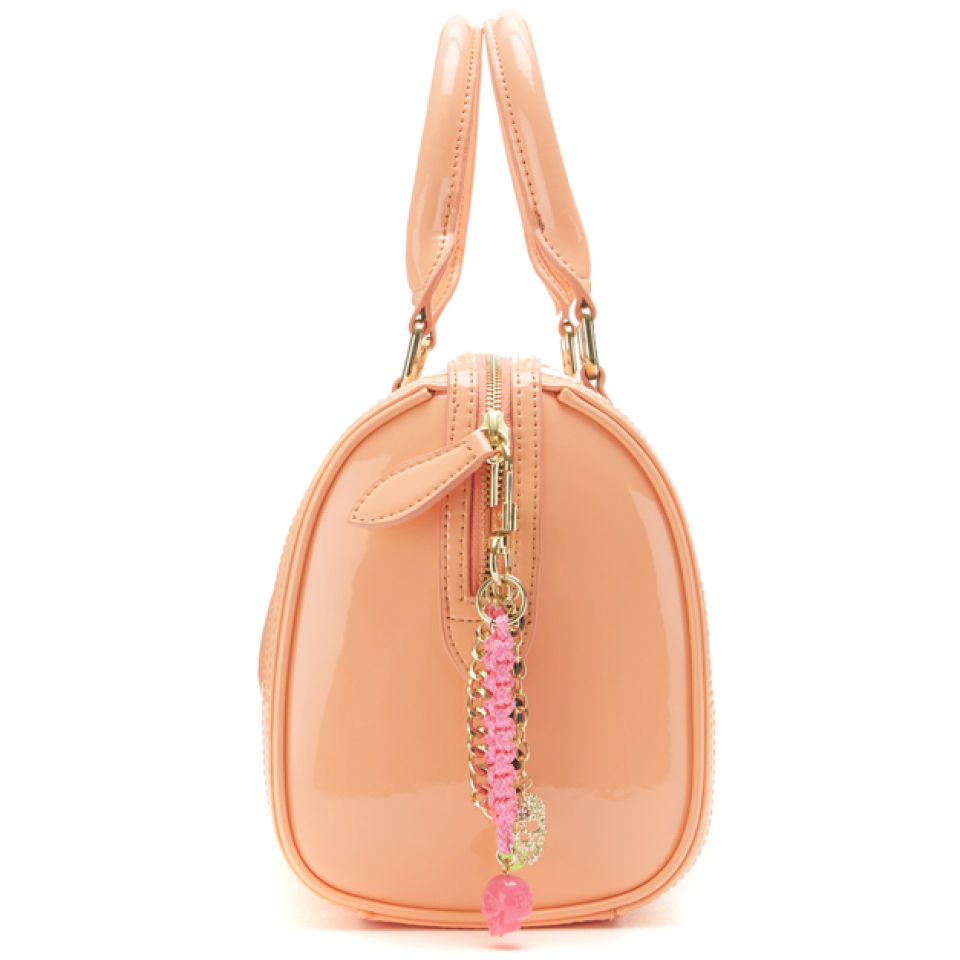 Paul's Boutique Women's Millie Block Patent Mini Bowler Bag - Coral