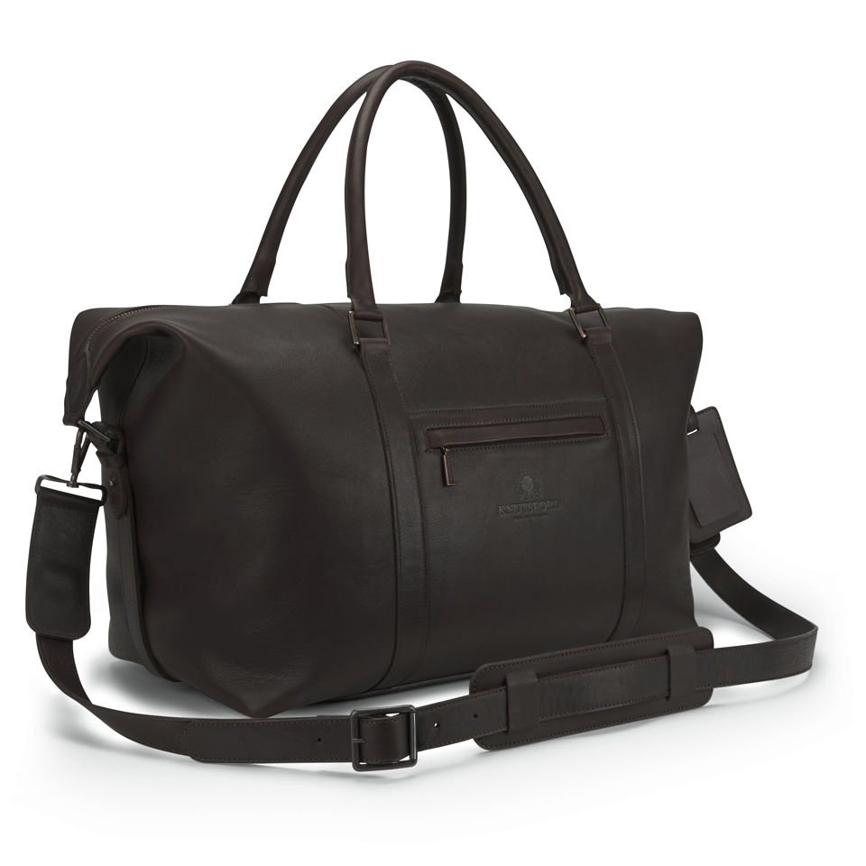 Knutsford Men's Leather Holdall Bag - Dark Brown