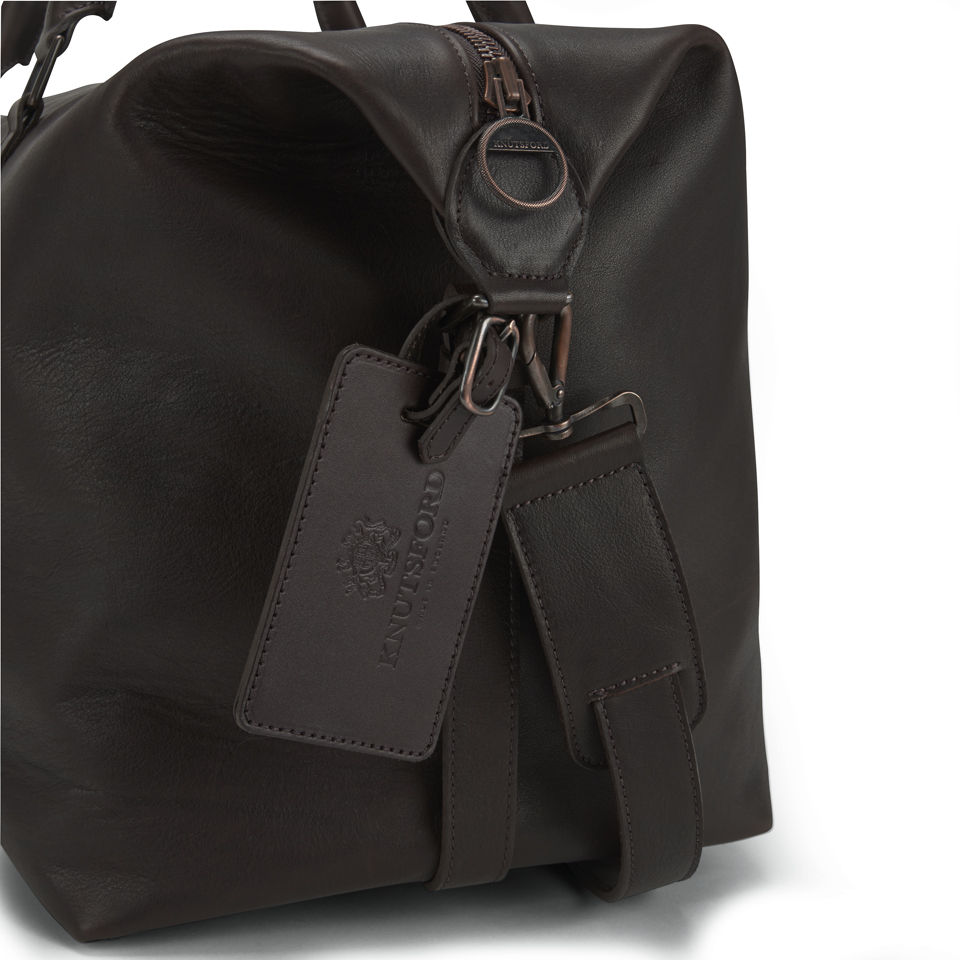 Knutsford Men's Leather Holdall Bag - Dark Brown