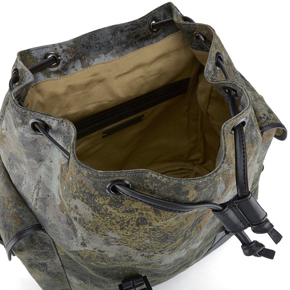 French Connection Men's Casual Canvas Backpack - Camo/Brown