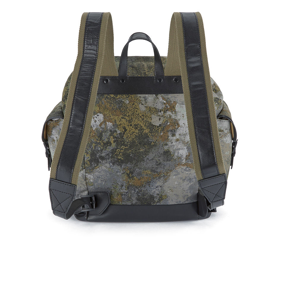 French Connection Men s Casual Canvas Backpack Camo Brown