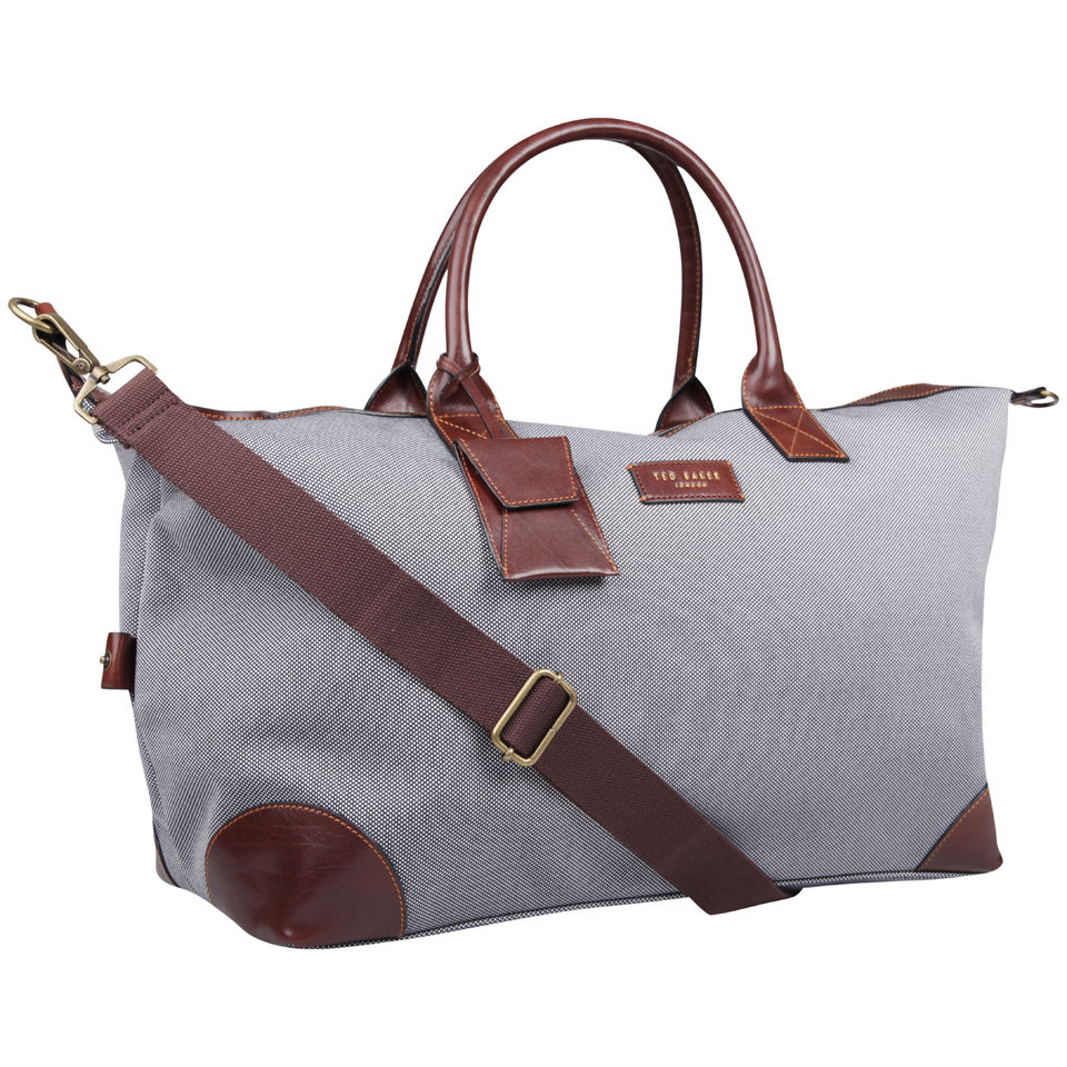 Ted Baker Rippley Leather Mix Holdall - Charcoal