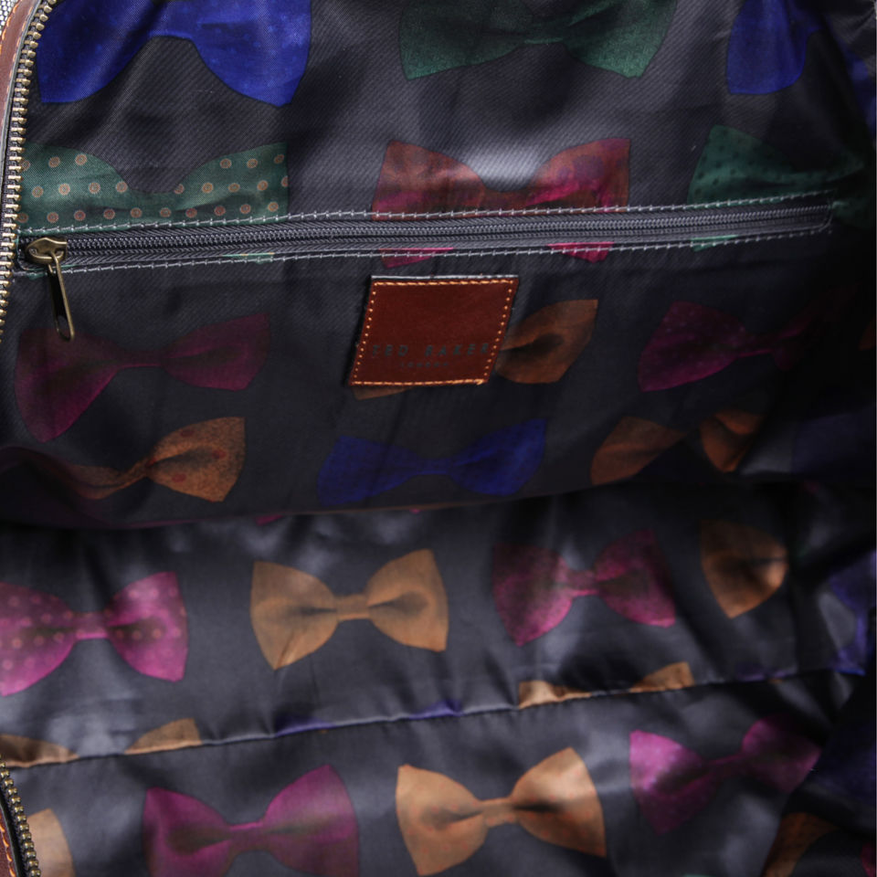 Ted Baker Rippley Leather Mix Holdall - Charcoal