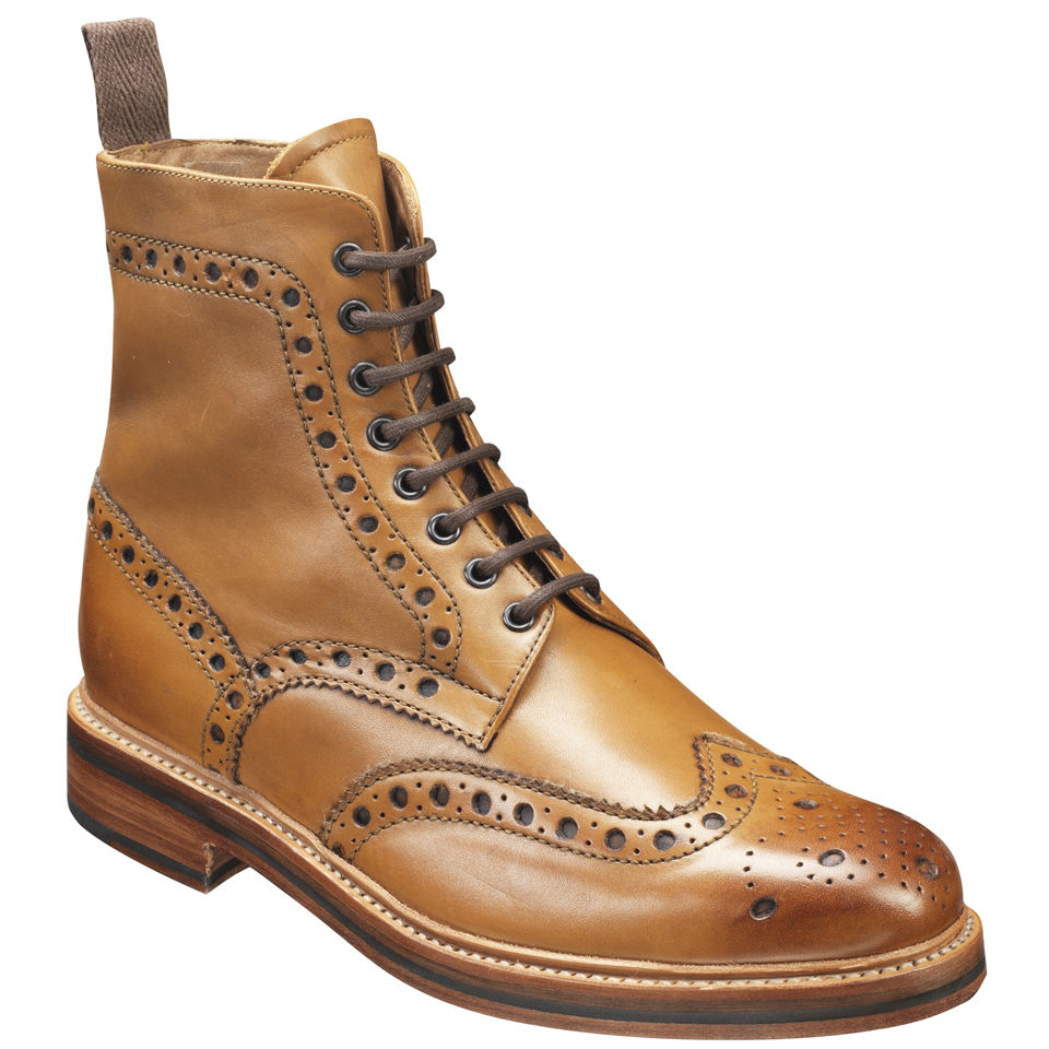 Grenson Men s Fred Brogue Boots Tan Allsole