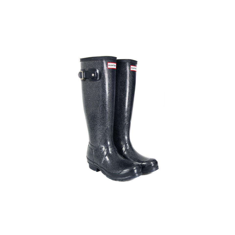 Hunter Women s Original Tall Glitter Wellies Navy Coggles