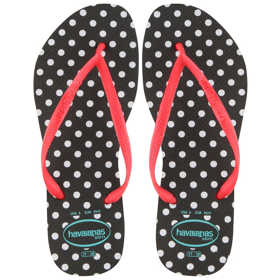 Havaianas Women s Slim Fresh Polka Dot Flip Flops Black