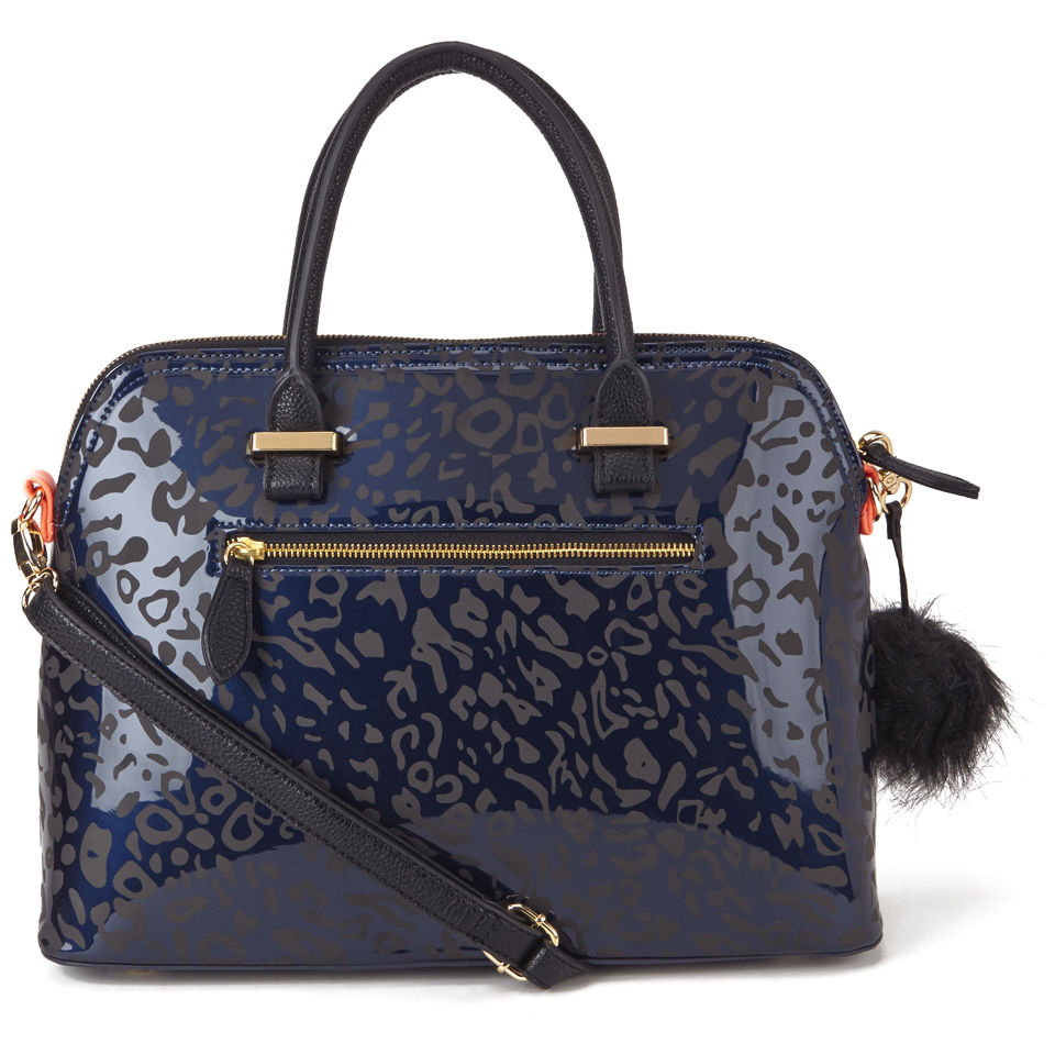 Paul's Boutique Women's Maisy Leopard Print Bowler Bag - Navy