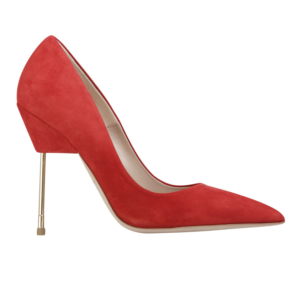Kurt Geiger Women s Britton Stiletto Heeled Suede Court Shoes Red Allsole