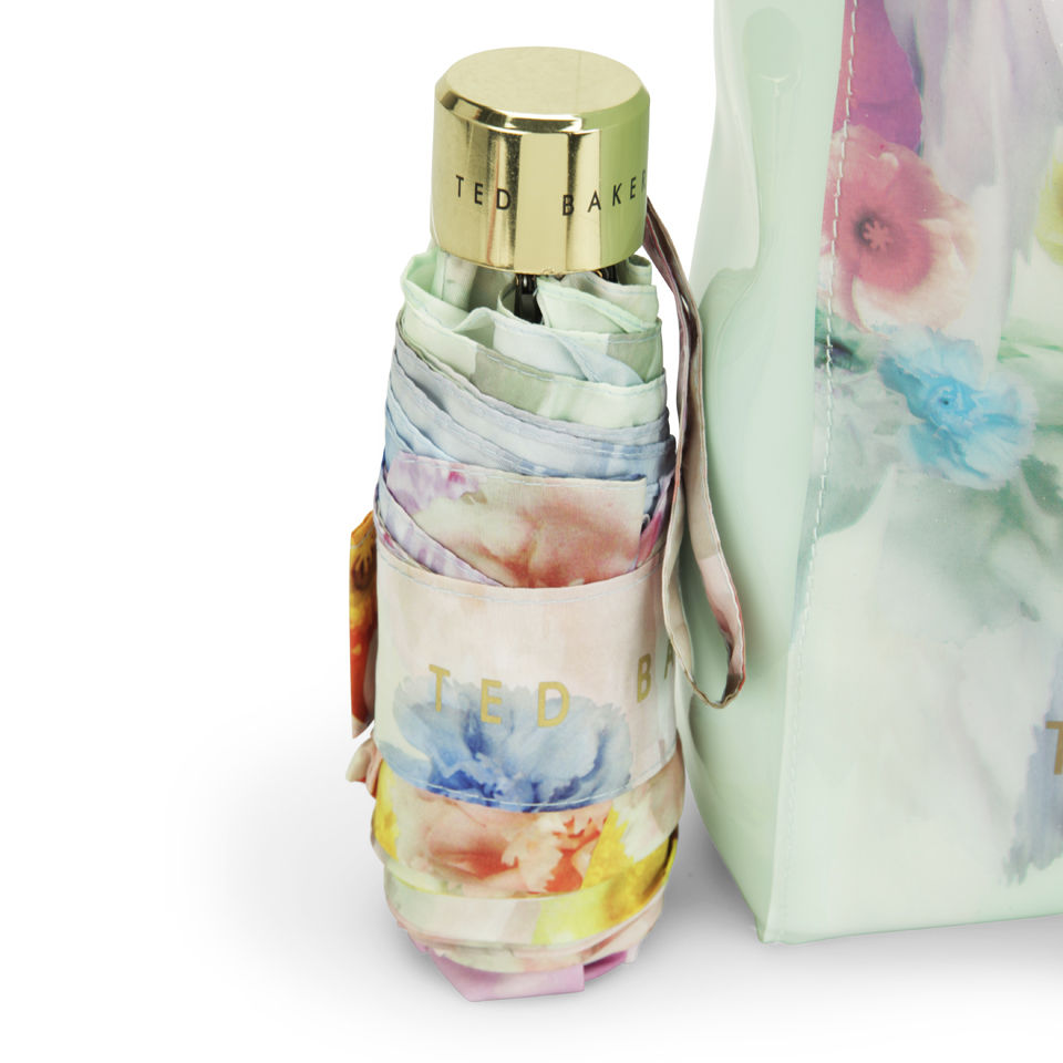 Ted Baker Molewod Umbrella/Print Bow Tote Set - Pale Green