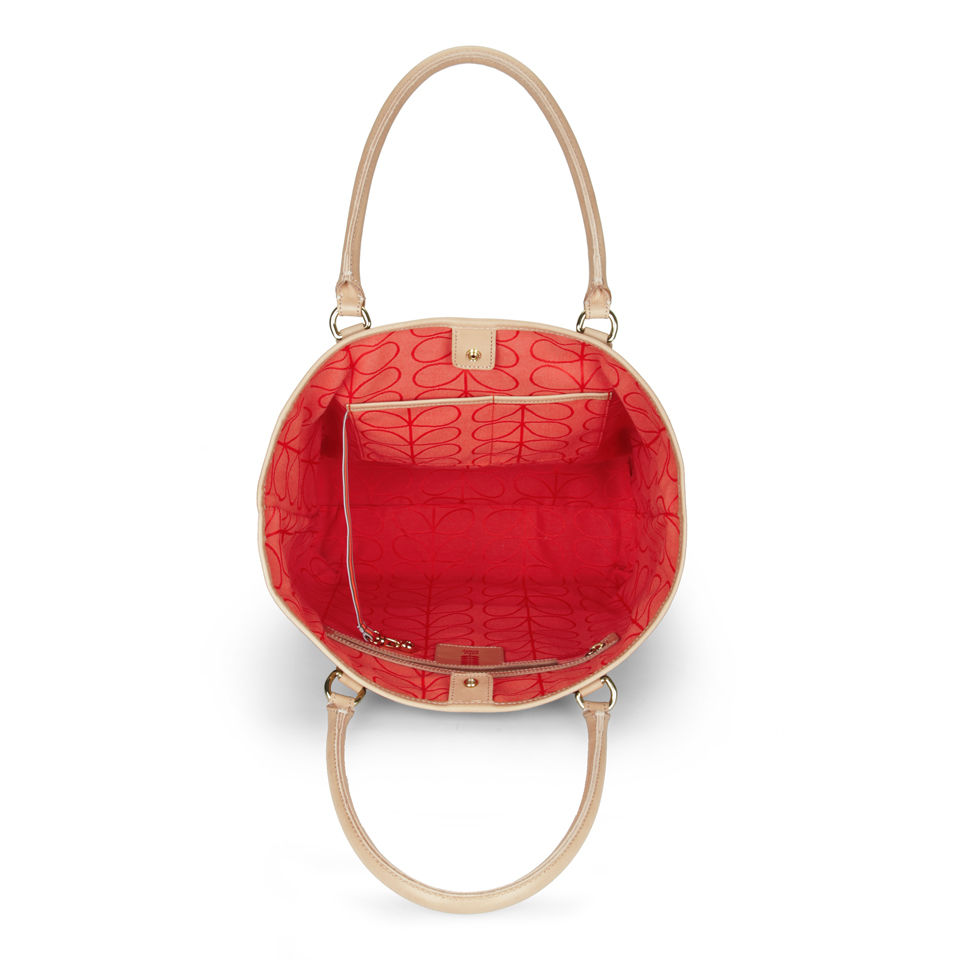 Orla Kiely Optical Flower Print Willow Tote Bag - Tortoise