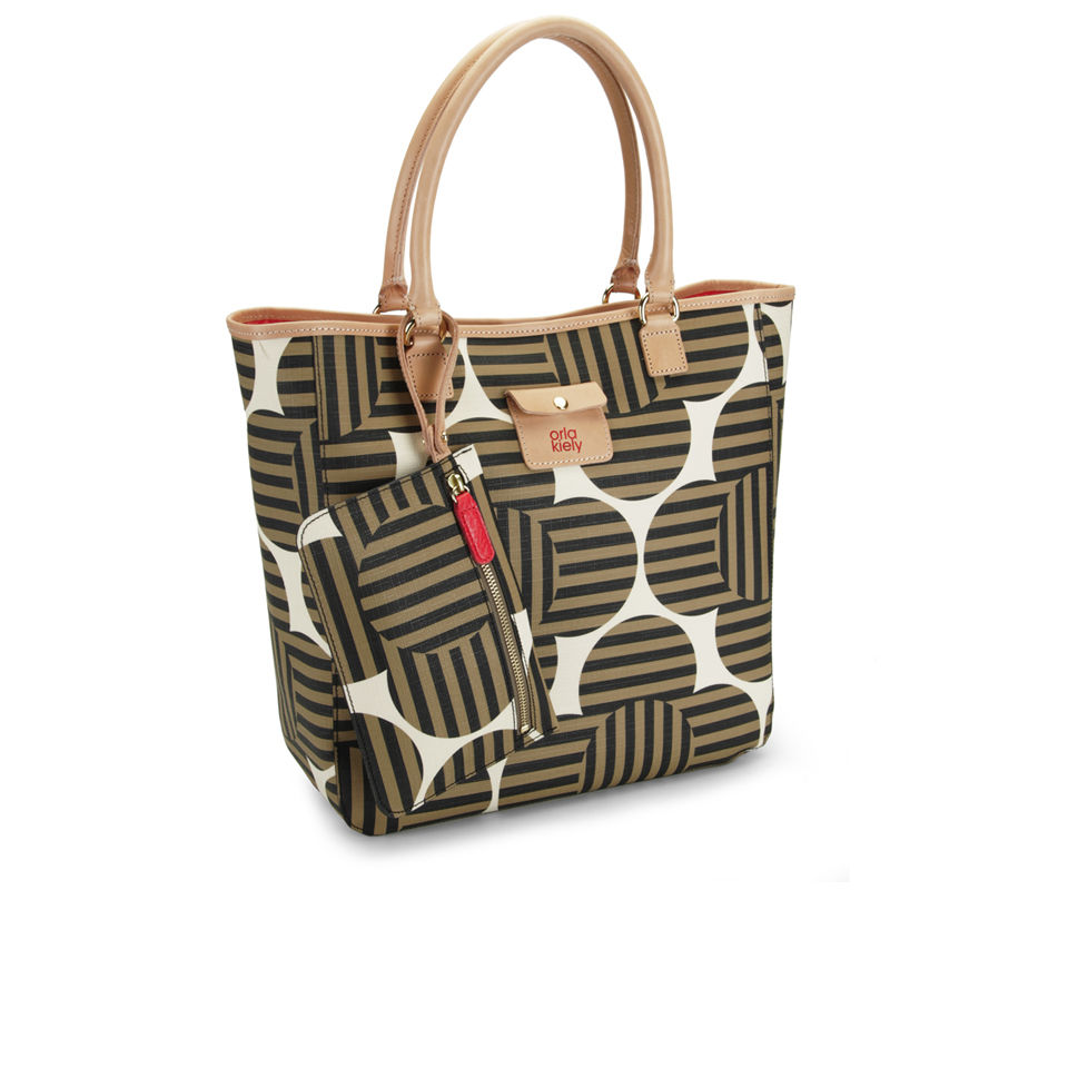 Orla Kiely Optical Flower Print Willow Tote Bag - Tortoise