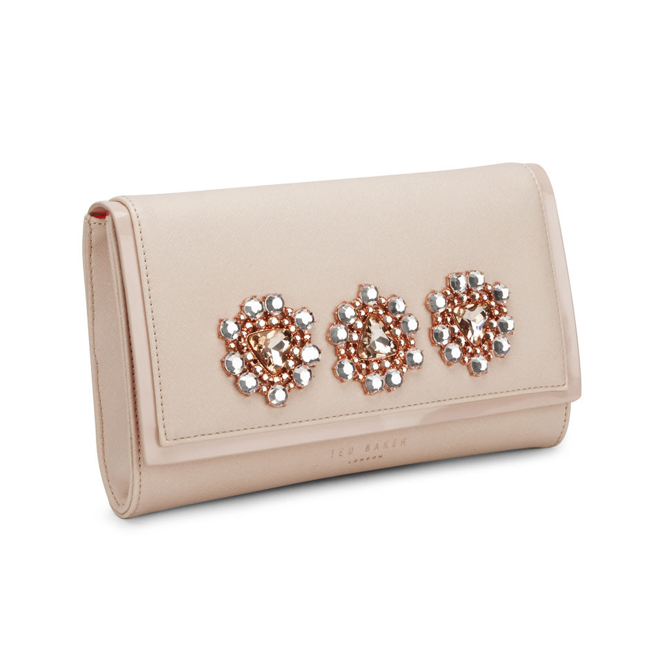 Ted Baker Gemirr Jewelled Oversized Clutch Bag - Nude Pink