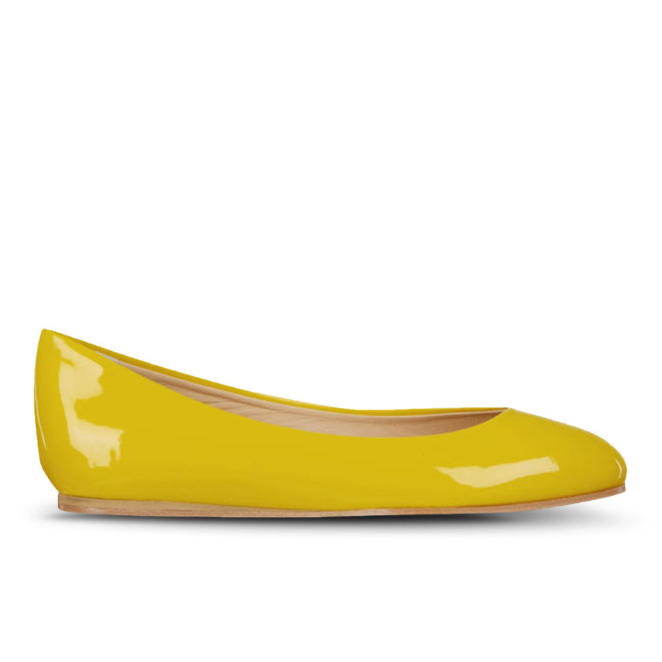 Just Ballerinas Women s Patent Ballerina Pumps Yellow Allsole