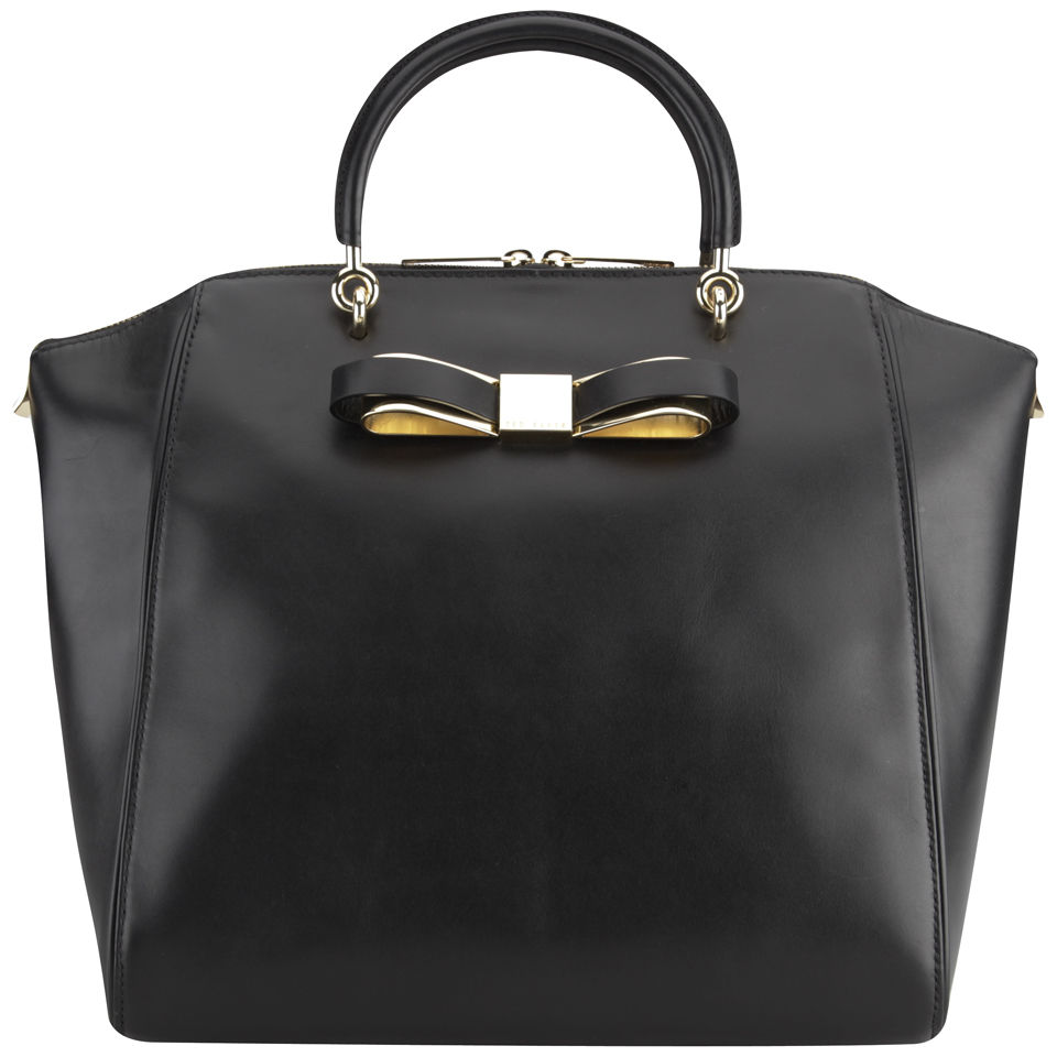 Ted Baker Barrico Slim Bow Large Leather Wing Tote Bag - Black