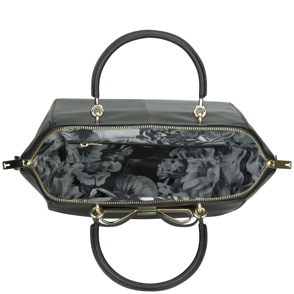 Ted Baker Barrico Slim Bow Large Leather Wing Tote Bag - Black