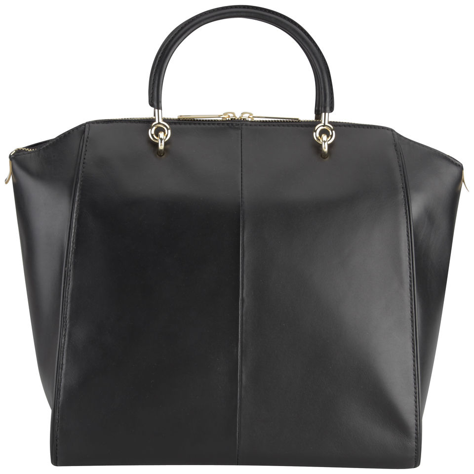 Ted Baker Barrico Slim Bow Large Leather Wing Tote Bag - Black
