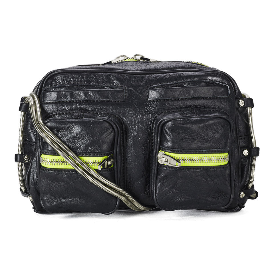 Alexander Wang Brenda Chain Cross Body Bag Espresso Washed Lamb Black Coggles